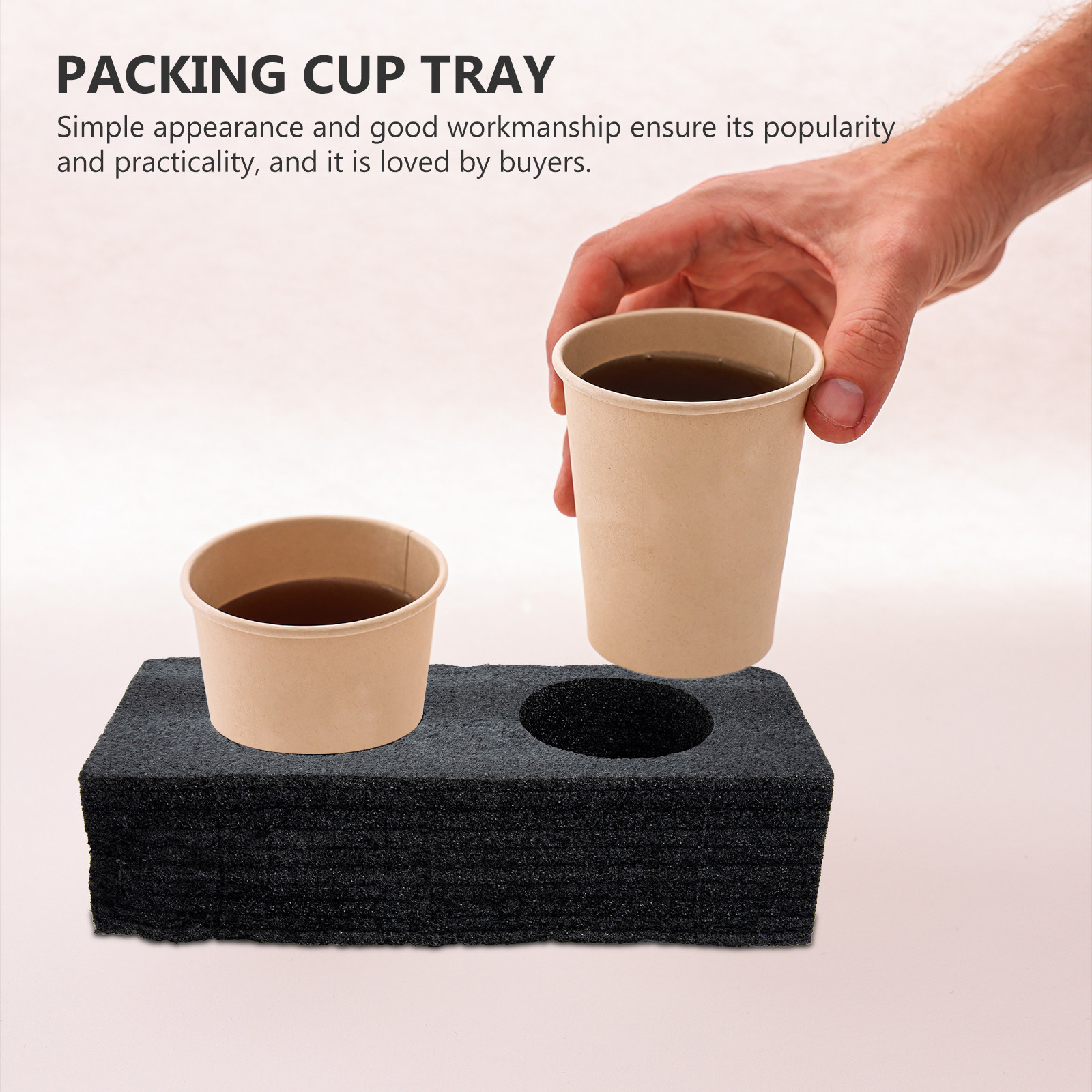 Coffee Tea Cups - 2Pcs Premium Food-Grade Drink Carrier Tray