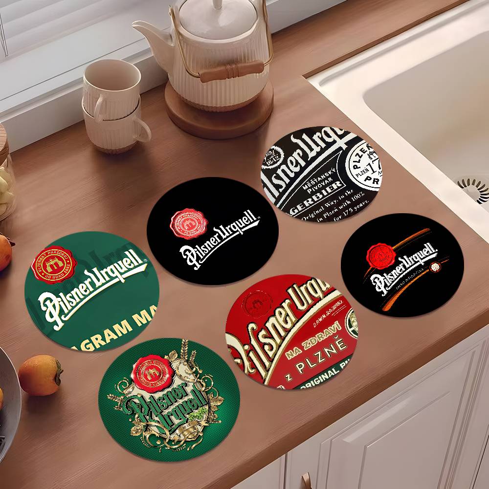 Coffee Tea Logo - Pilsner Urquell Beer Logo Coasters 10cm