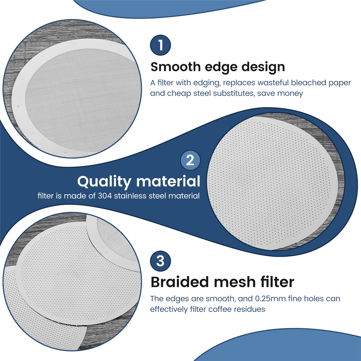 Aeropress Coffee Maker - CHCH 3 Pack Metal Reusable Coffee