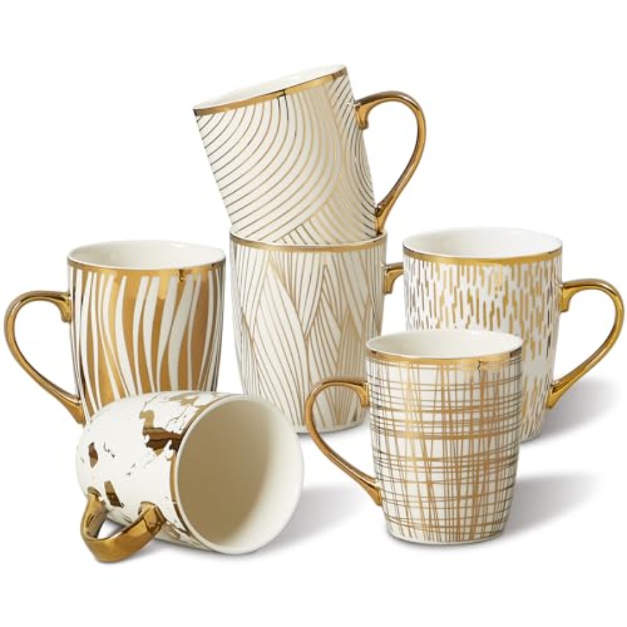 Mug Tea Coffee - Coffee Mugs 18oz - Gold-Plated Ceramic