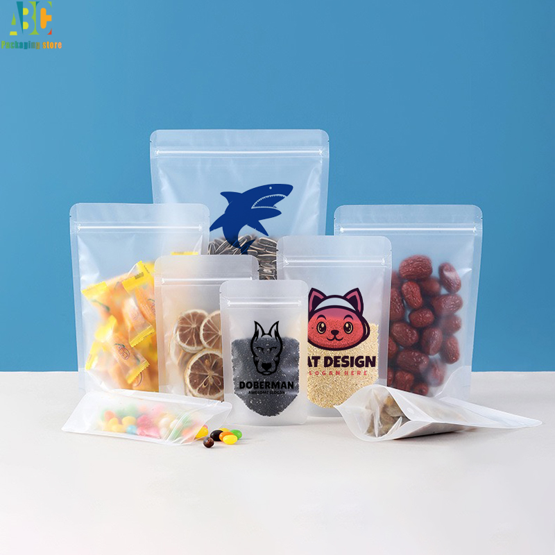 Matte Standing Zipper Plastic  - Coffee Tea Logo avaliação e preço