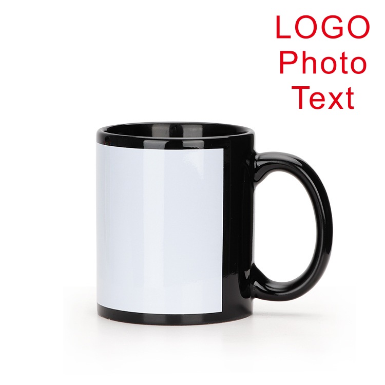 Black Cup DIY LOGO Ceramic 350 - Coffee Tea Logo avaliação e preço