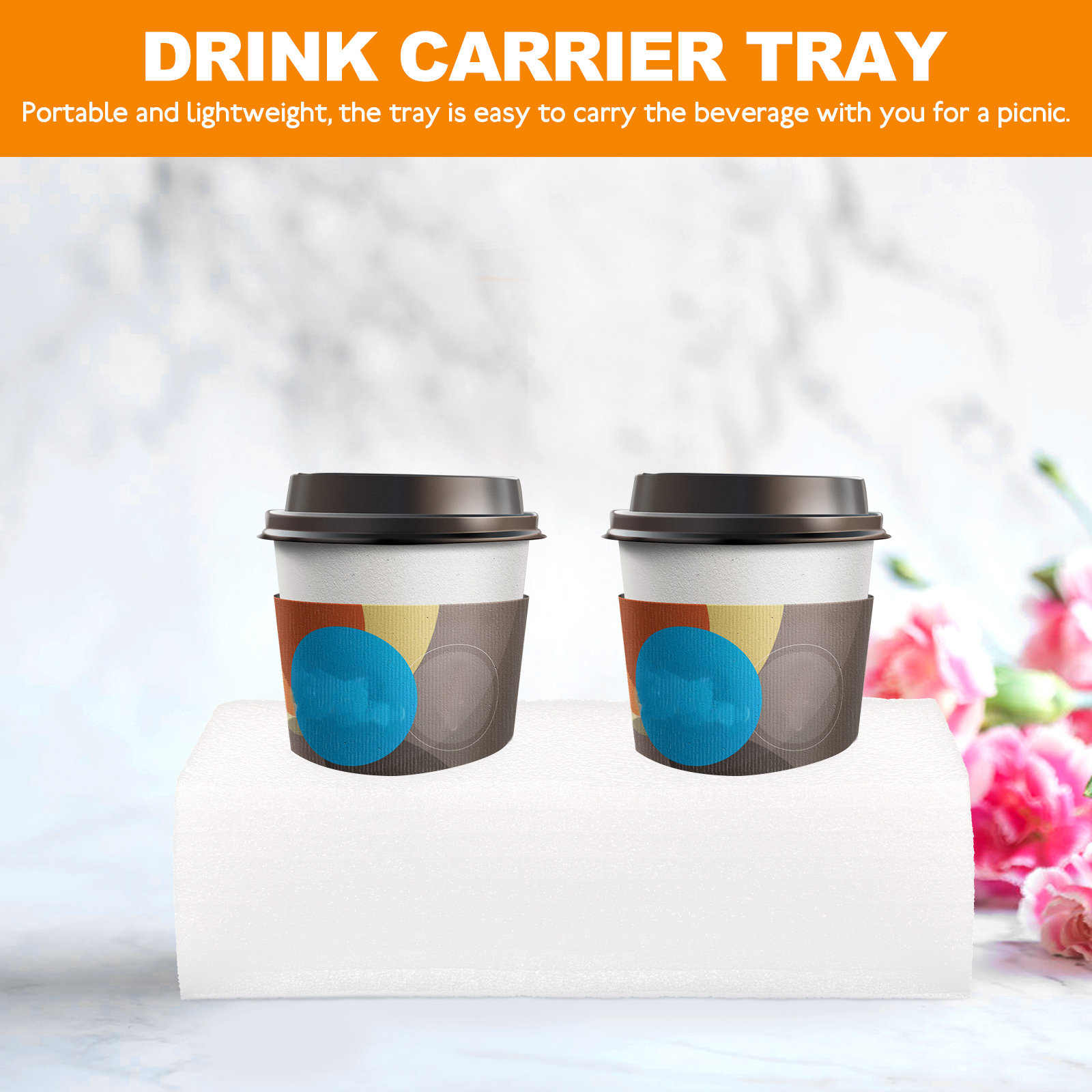 2Pcs Drink Carrier Tray Multi- - Coffee Tea Cups avaliação e preço