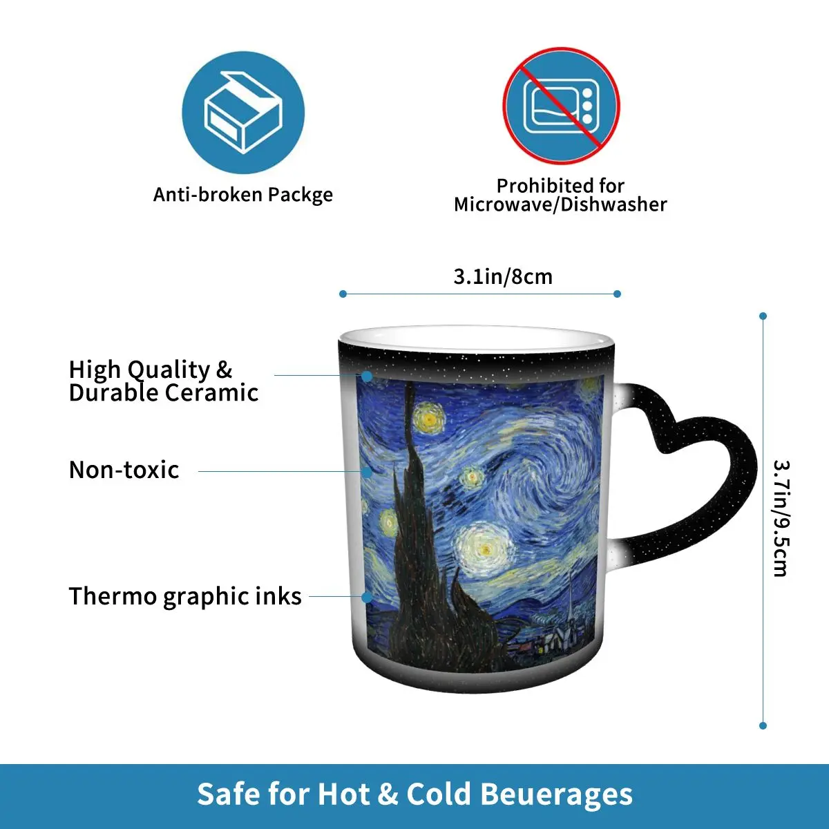 Van Gogh Mug Funny Ceramic Cof - Coffee Tea Van avaliação e preço