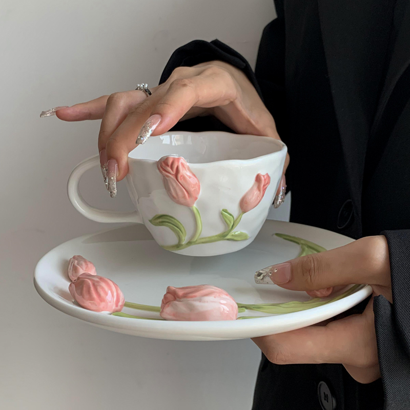 Tulip Ceramic Mug Embossed Flo - Mug Tea Coffee avaliação e preço