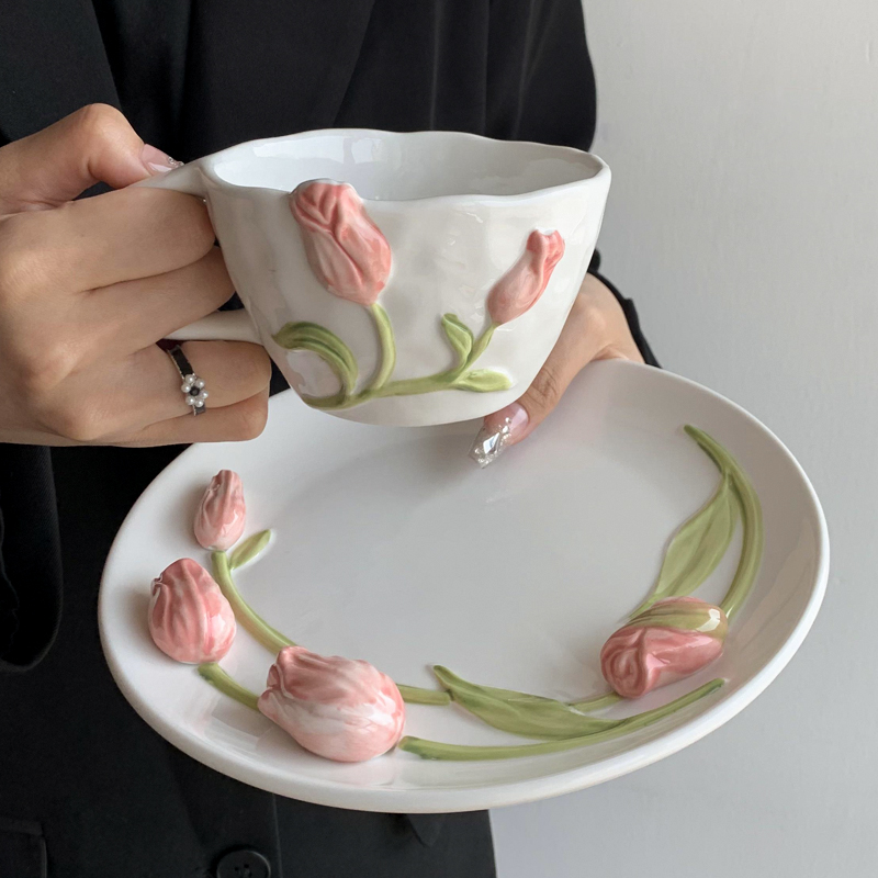 Tulip Ceramic Mug Embossed Flo - Mug Tea Coffee avaliação e preço