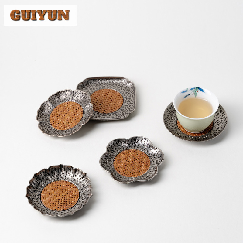 2pc/lot Alloy Rattan Mat Coast - Coffee Tea Stand avaliação e preço