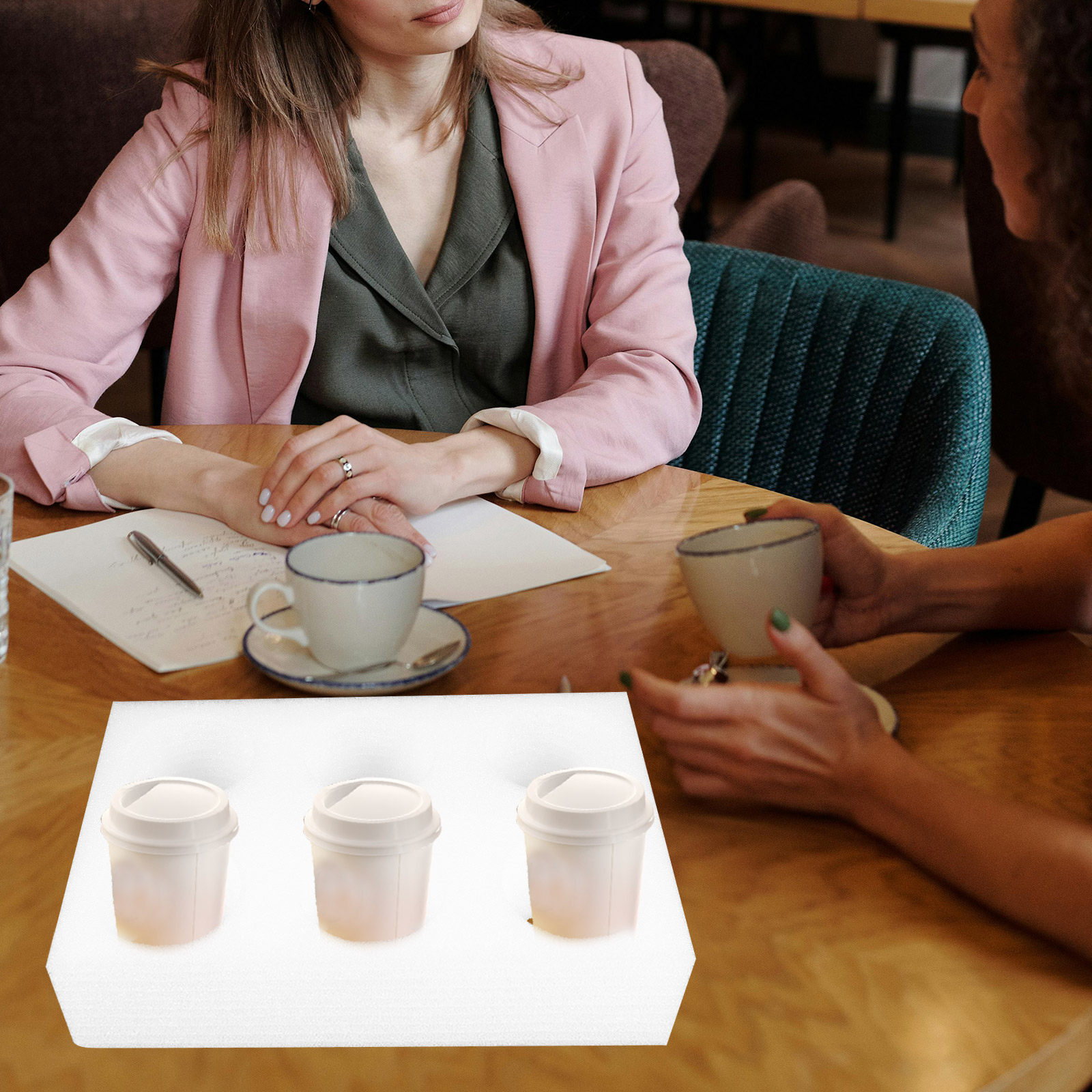 2Pcs Beverage Cup Holder Tray  - Coffee Tea Drinks avaliação e preço