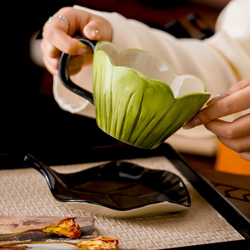 Irregular Hand-painted Coffee  - Coffee Leaves Tea avaliação e preço