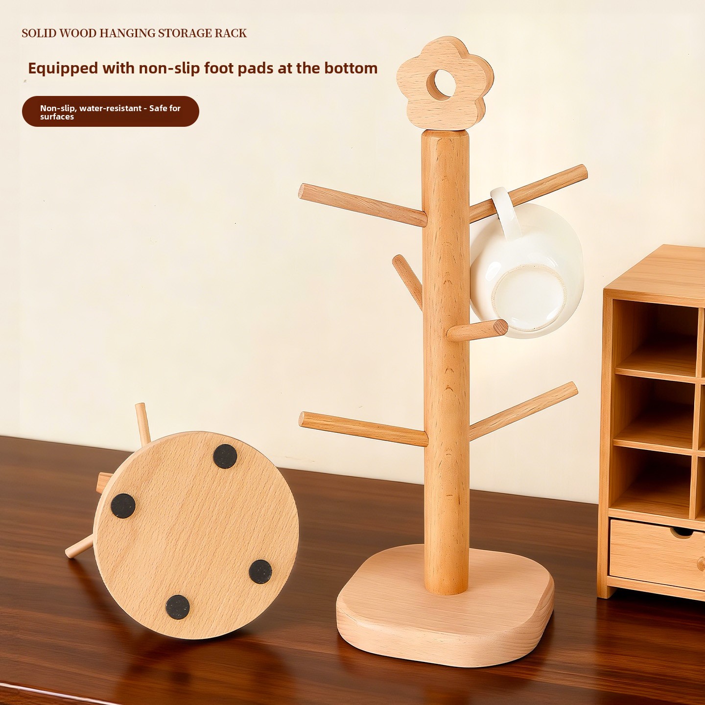 Real Wood Cup Holder Home Use  - Coffee Tea Stand avaliação e preço