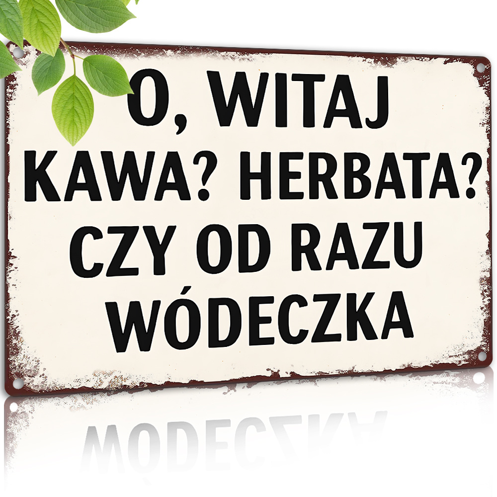 Vintage Metal Sign, Polish Fun - Coffee Tea Vodka avaliação e preço