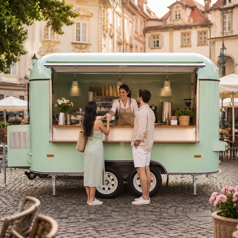Food Truck Trailer Street Cate - Coffee Tea Van avaliação e preço