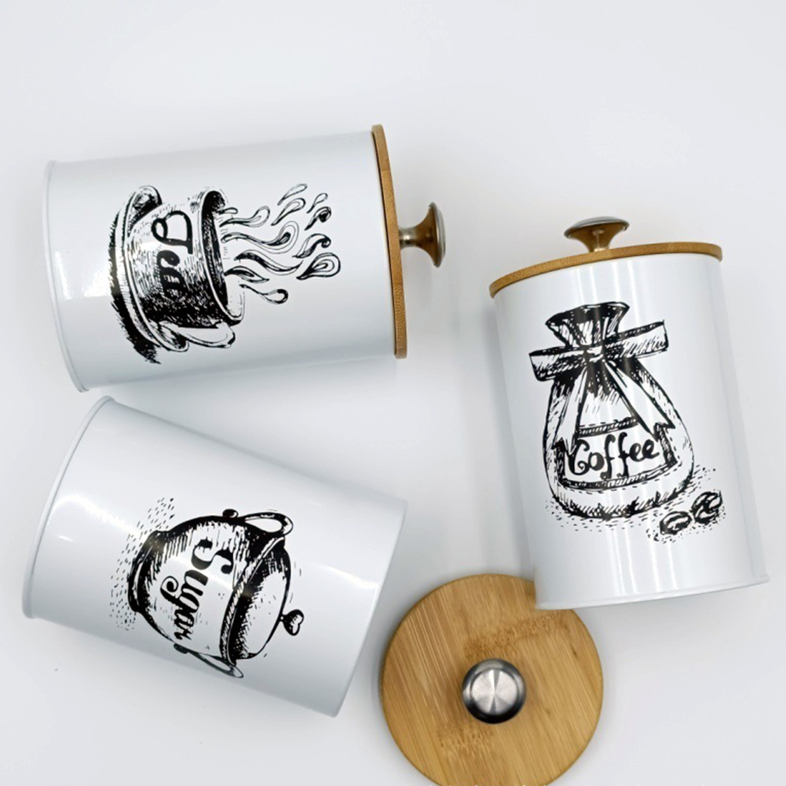 3Pcs Sealed Coffee Canister Se - Coffee Tea Jar Set avaliação e preço