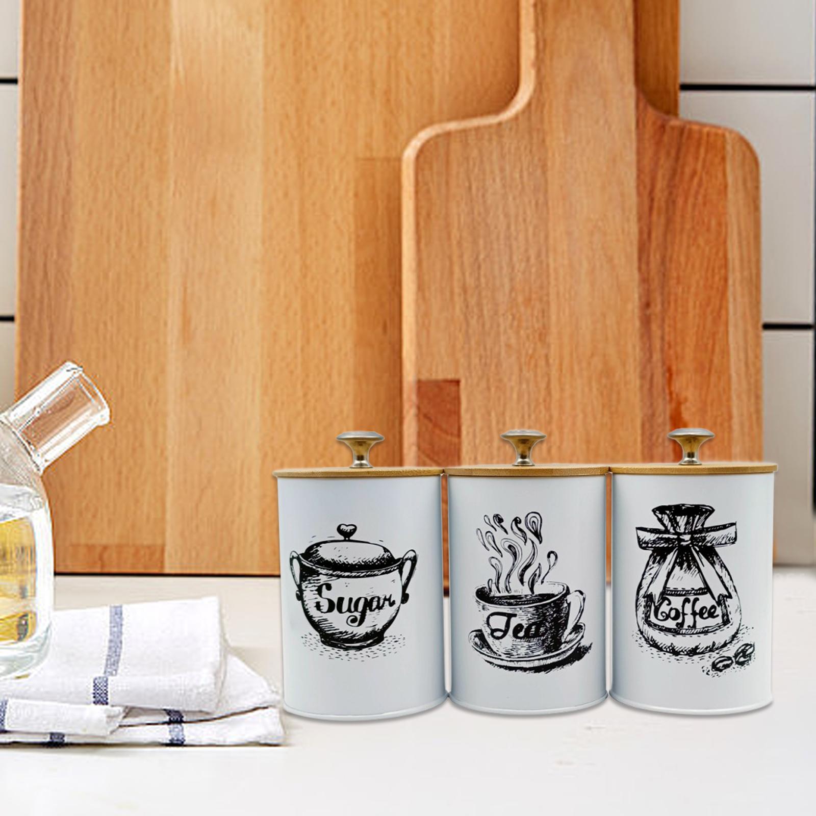 3Pcs Sealed Coffee Canister Se - Coffee Tea Jar Set avaliação e preço
