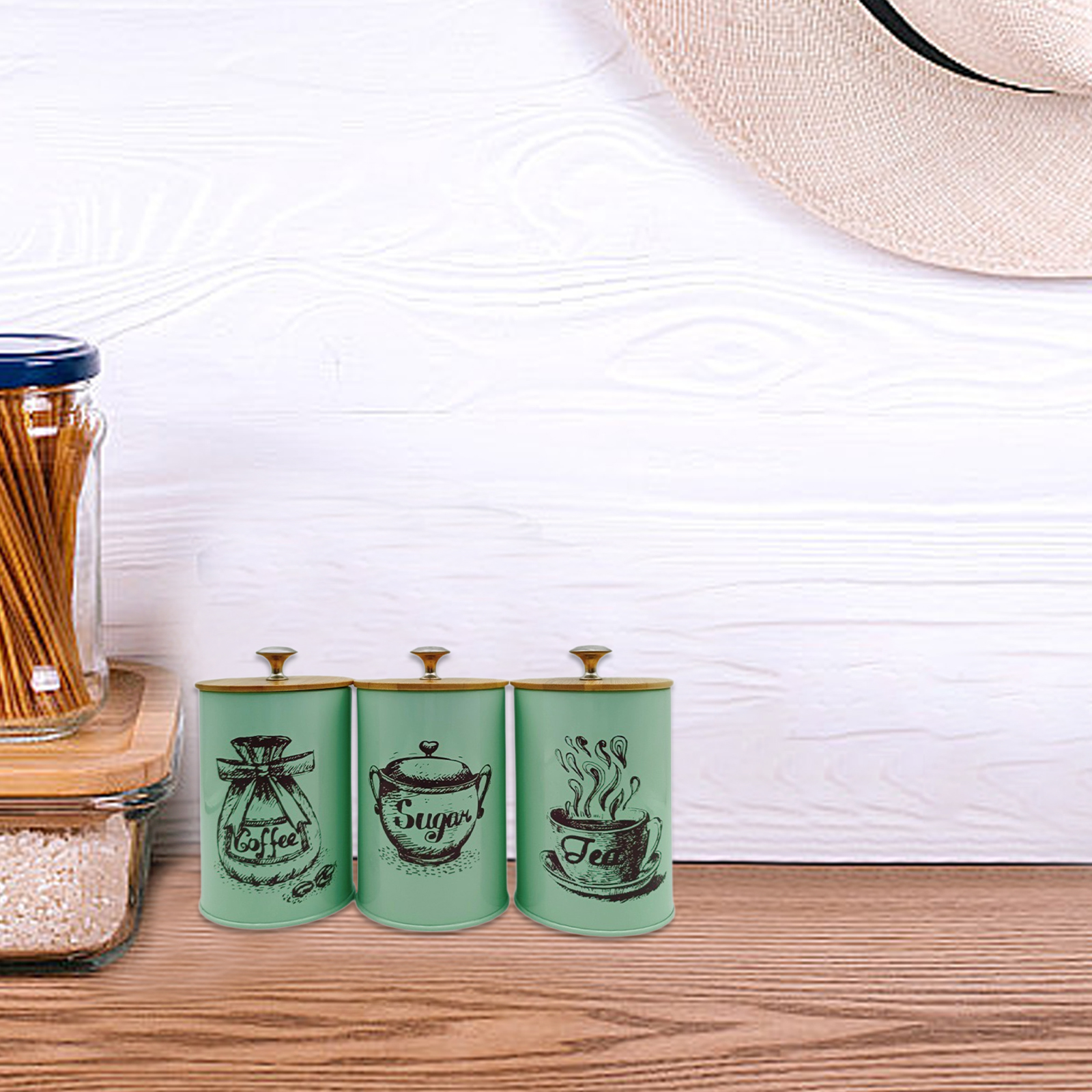 3Pcs Sealed Coffee Canister Se - Coffee Tea Jar Set avaliação e preço