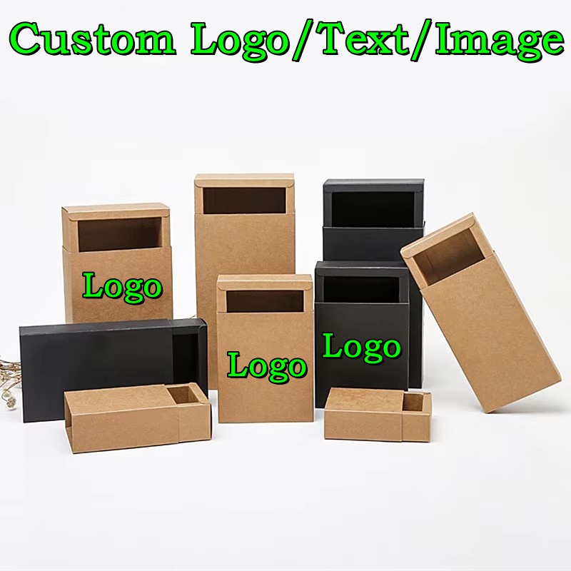 20PCS 350gsm Drawer Kraft Blac - Coffee Tea Logo avaliação e preço