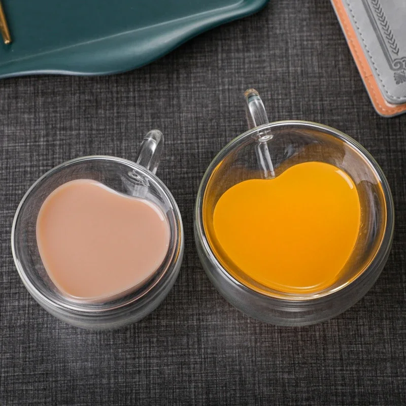 1pcs Heart-Shaped Glass Coffee - Coffee Tea Vodka avaliação e preço