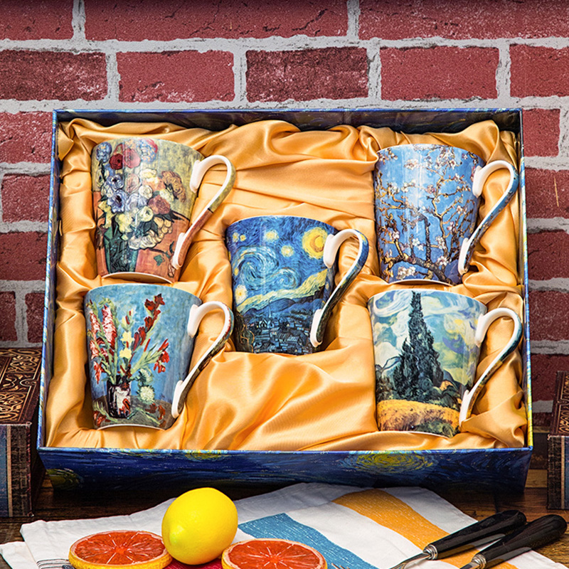 5 Pcs Set Bone China Van Gogh  - Coffee Tea Van avaliação e preço