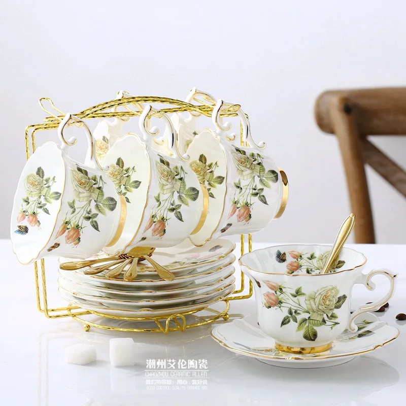 Bone China Coffee Set Camellia - Coffee Tea Jar Set avaliação e preço