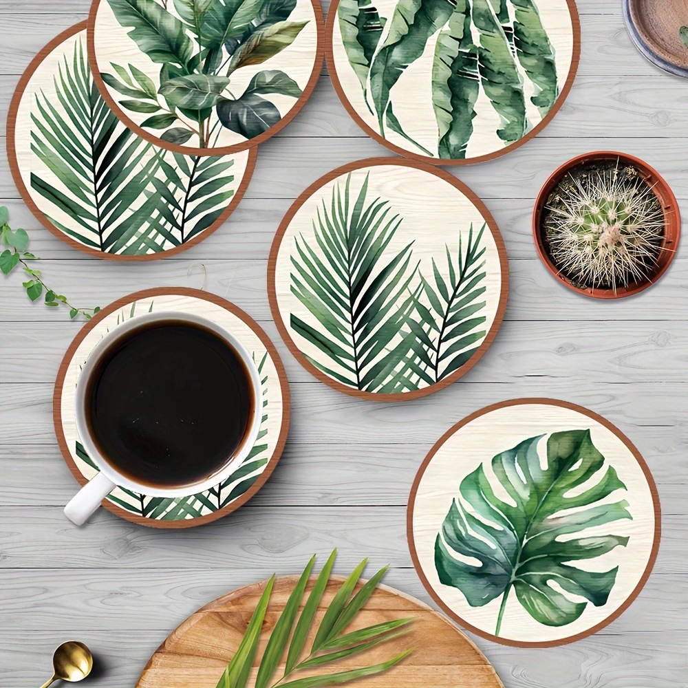 2D Flat 5pcs Tropical Plant gr - Coffee Leaves Tea avaliação e preço