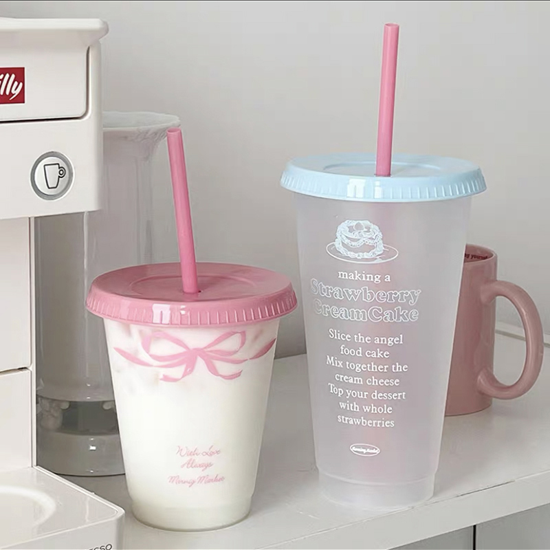 Kawaii Water Cup With Lid Stra - Coffee Tea Equipment avaliação e preço