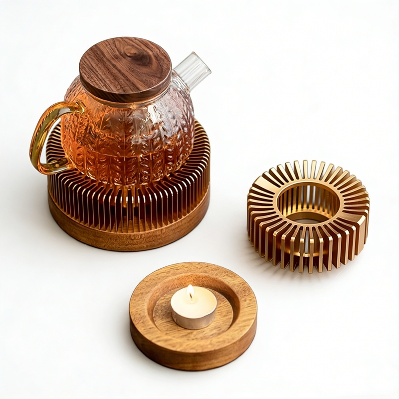 Gold Hollow Aluminum Alloy Tea - Coffee Tea Stand avaliação e preço