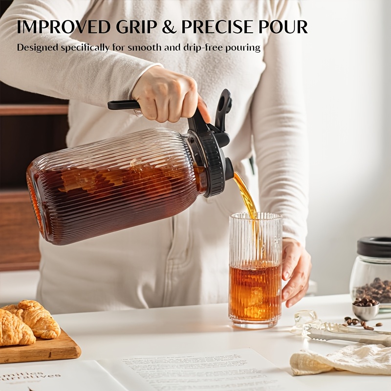 2PCS Glass Mason Jar Pitcher L - Cold Brew Jar avaliação e preço