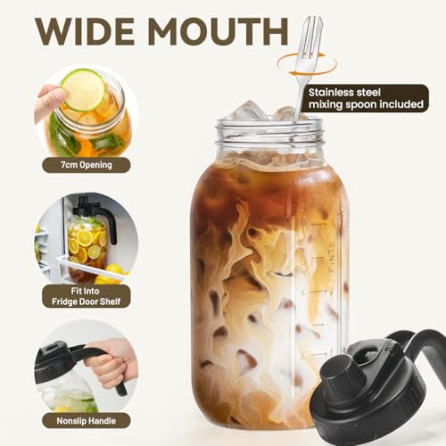 2 Pack Mason Jar Pitcher - Air - Cold Brew Jar avaliação e preço