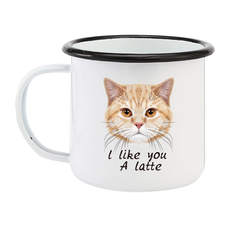 350ML Enamel Coffee Mug DIY LO - Coffee Tea Logo avaliação e preço