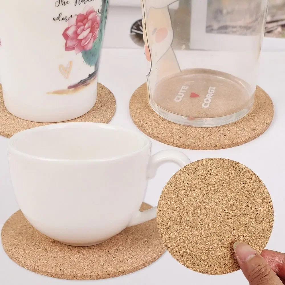1/5/10PCS Round Wood Mats Natu - Coffee Tea Stand avaliação e preço