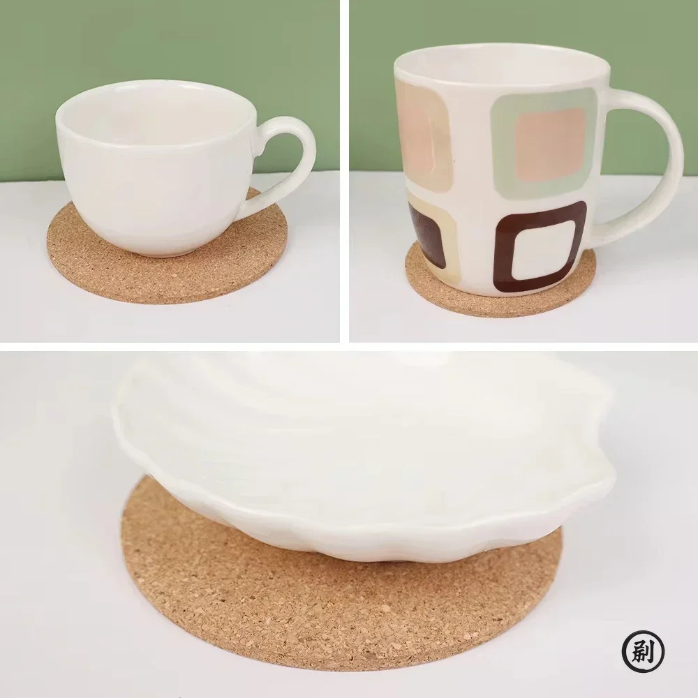 1/5/10PCS Round Wood Mats Natu - Coffee Tea Stand avaliação e preço