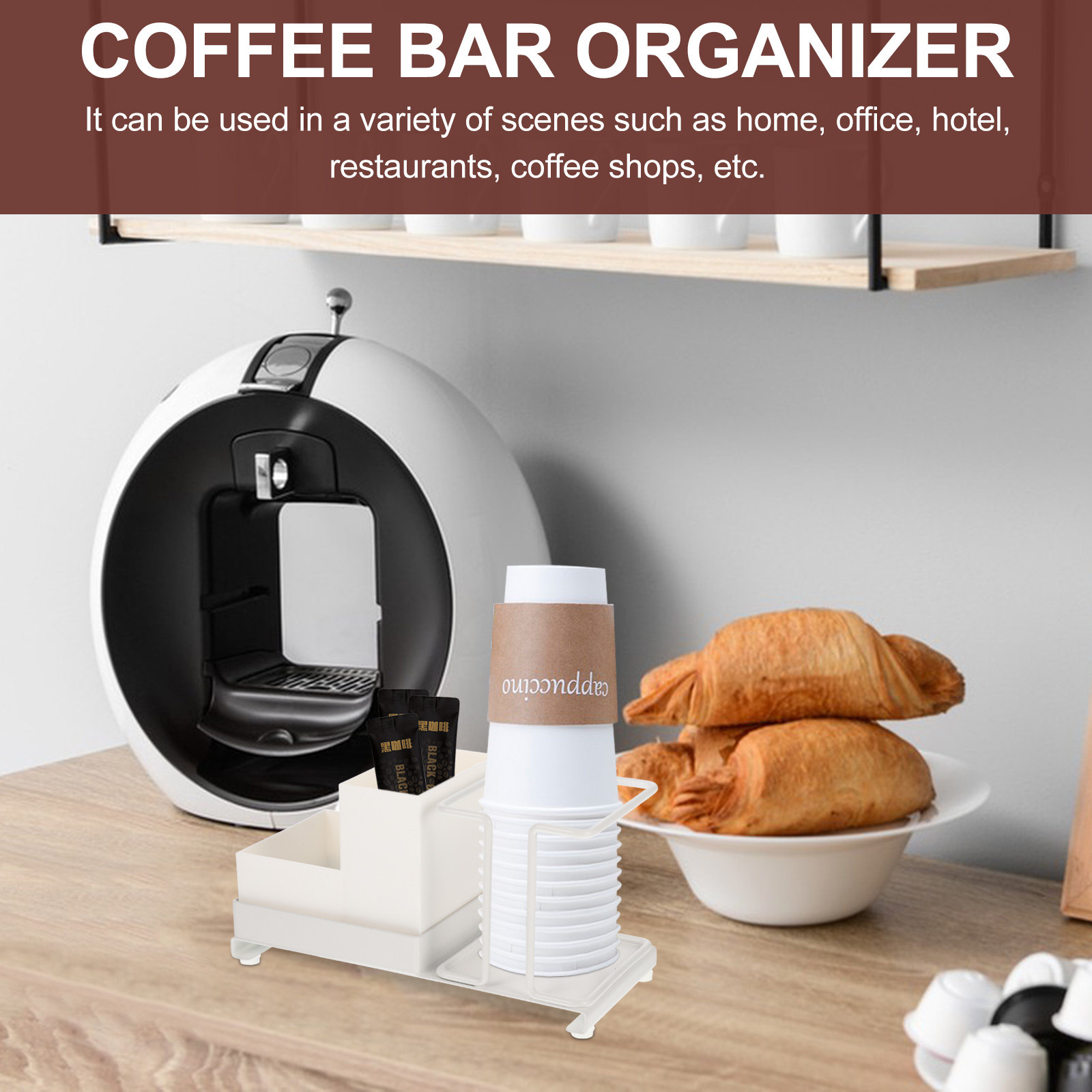 Coffee Bar Organizer Disposabl - Coffee Tea Cups avaliação e preço