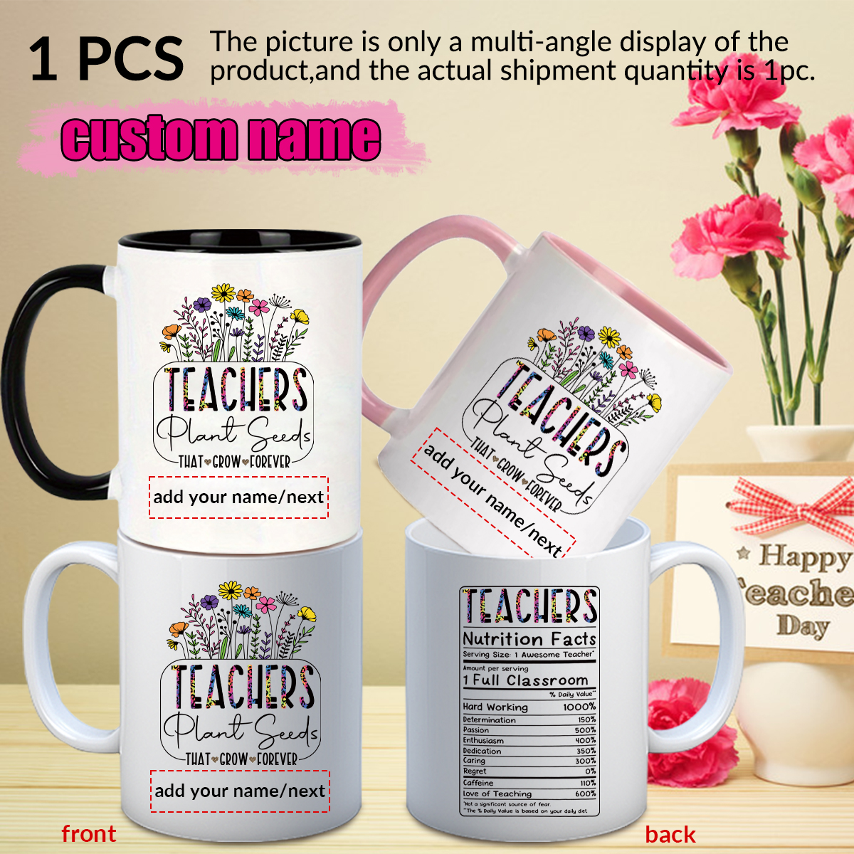 1pc Customize Name Personalise - Coffee Tea Logo avaliação e preço