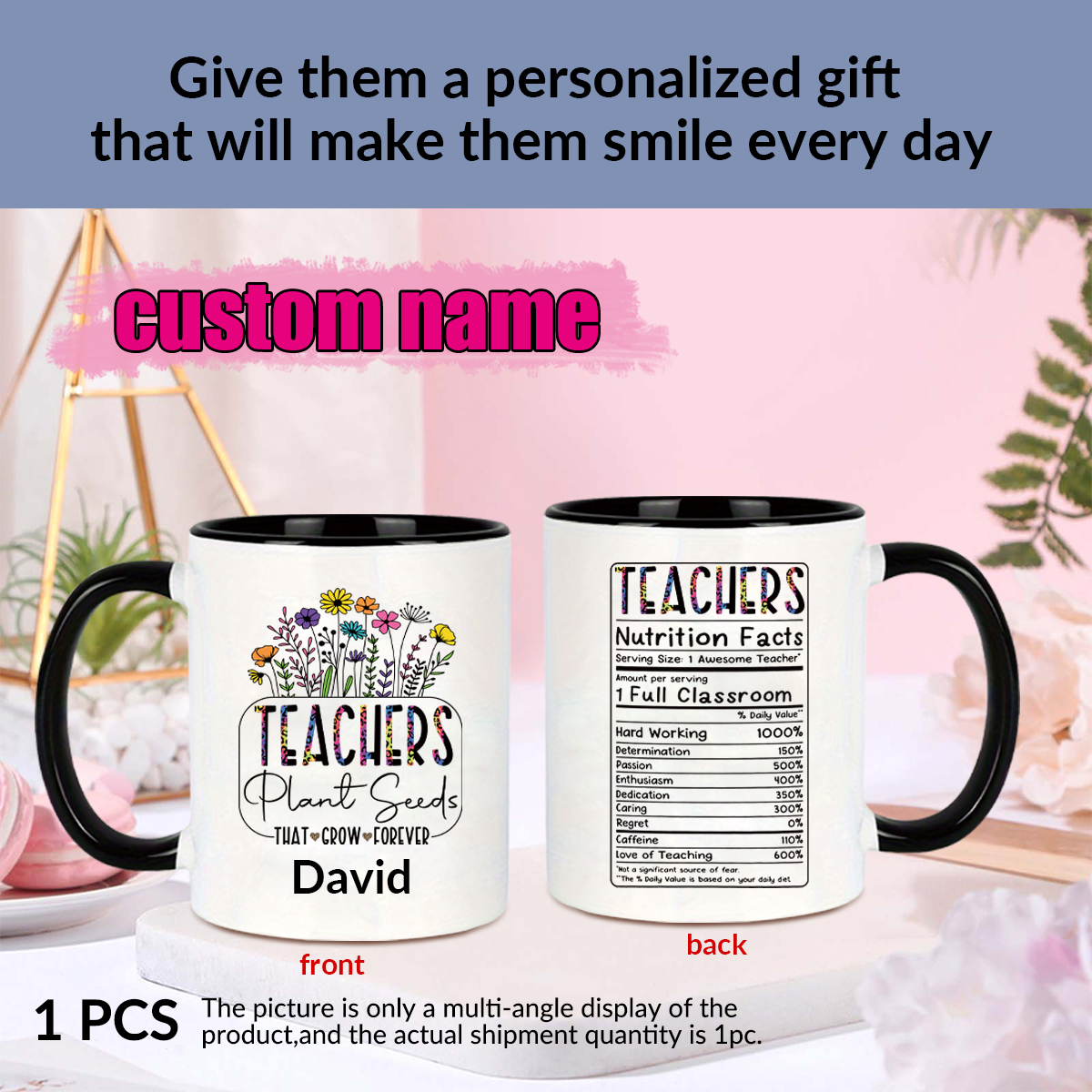 1pc Customize Name Personalise - Coffee Tea Logo avaliação e preço