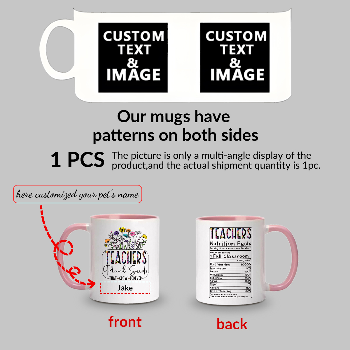 1pc Customize Name Personalise - Coffee Tea Logo avaliação e preço