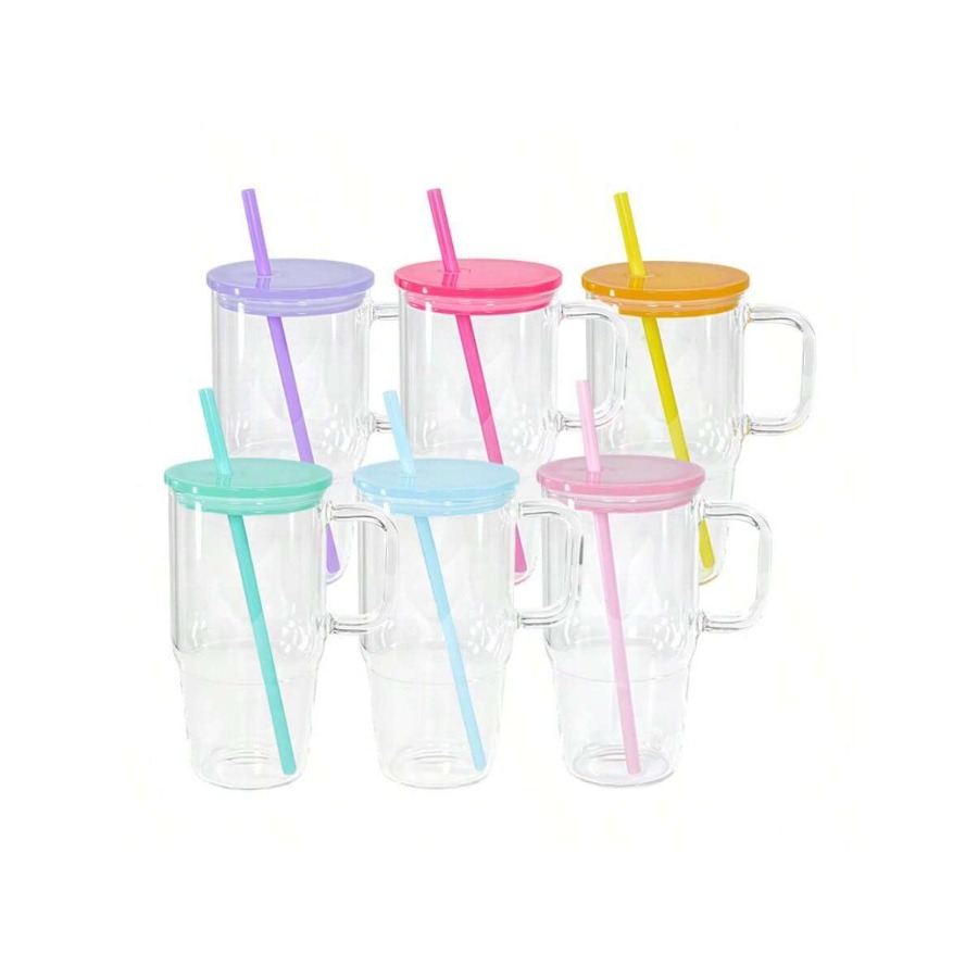 20oz Glass Tumblers With Handl - Coffee Tea Or avaliação e preço