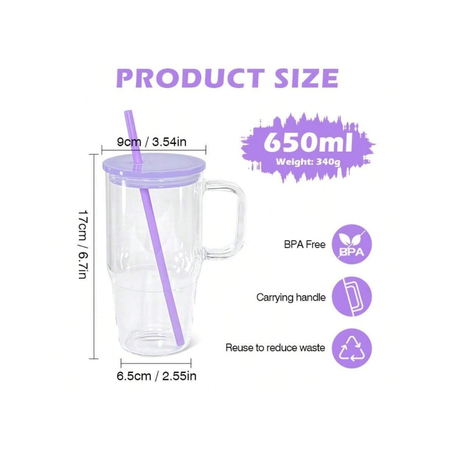 20oz Glass Tumblers With Handl - Coffee Tea Or avaliação e preço