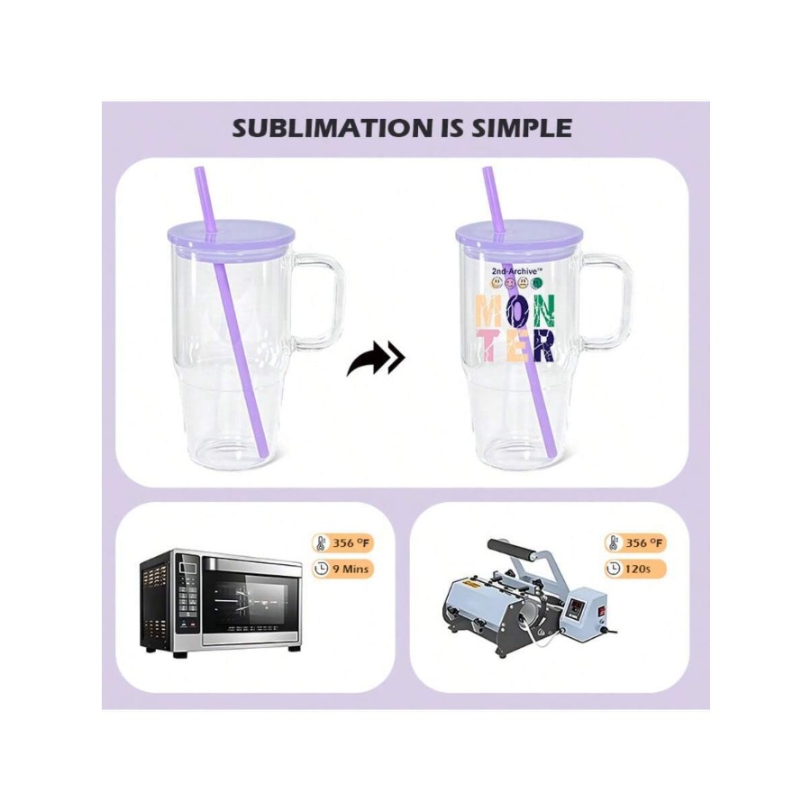 20oz Glass Tumblers With Handl - Coffee Tea Or avaliação e preço