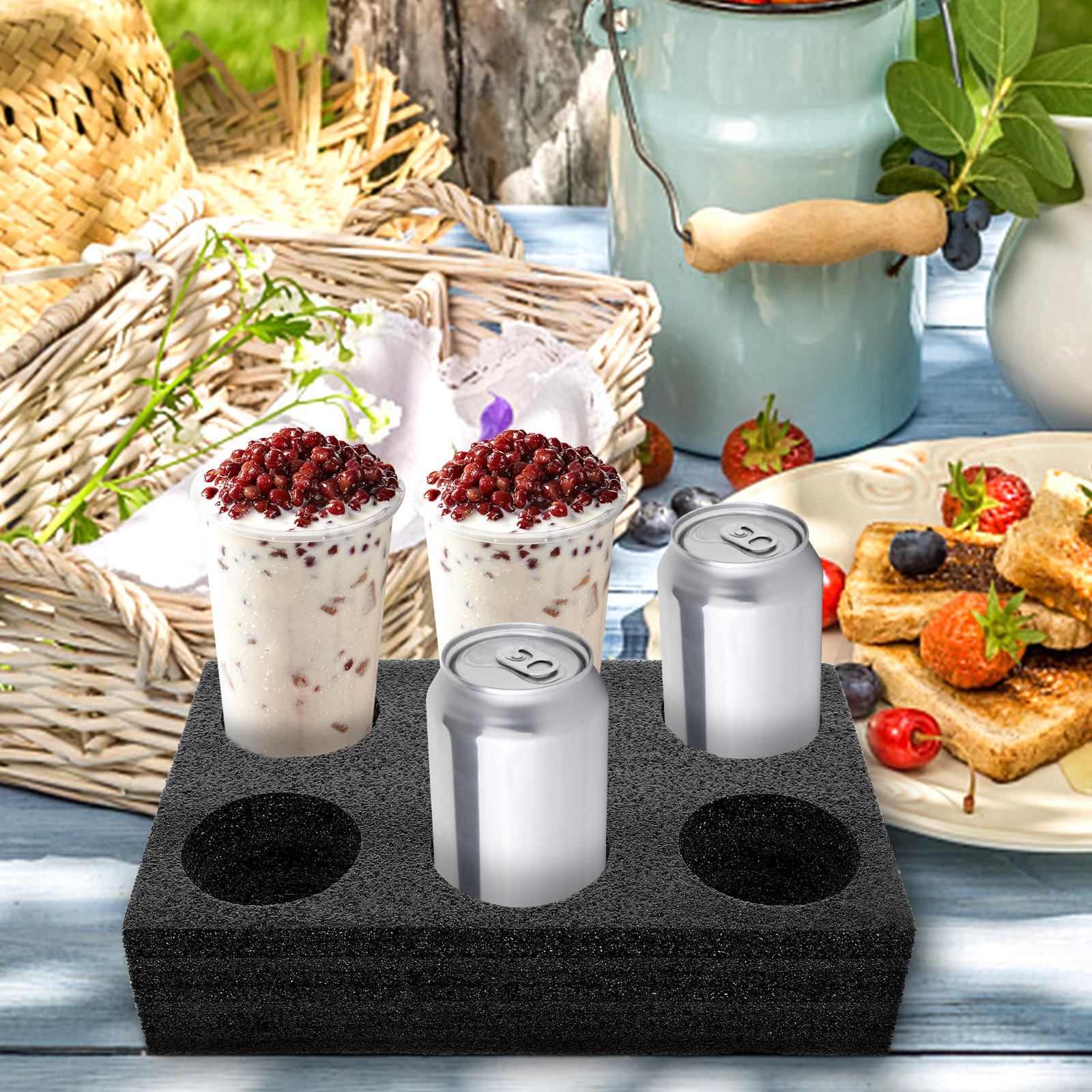 6-Hole Coffee Cup Carrier Tray - Coffee Tea Drinks avaliação e preço