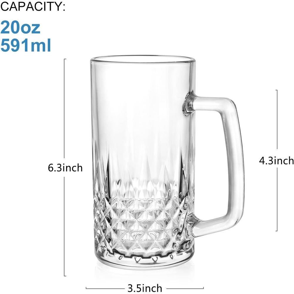 20 oz Heavy Glass Mugs Set of  - Coffee Tea Or avaliação e preço