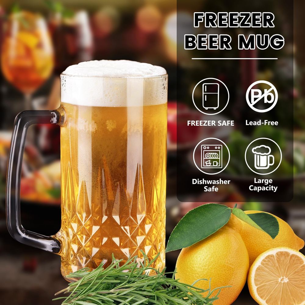 20 oz Heavy Glass Mugs Set of  - Coffee Tea Or avaliação e preço