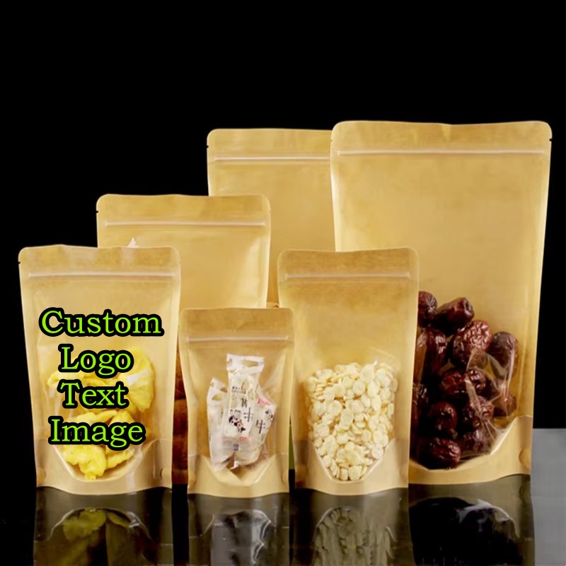 100PCS Clear Stand-up Kraft Pa - Coffee Tea Logo avaliação e preço