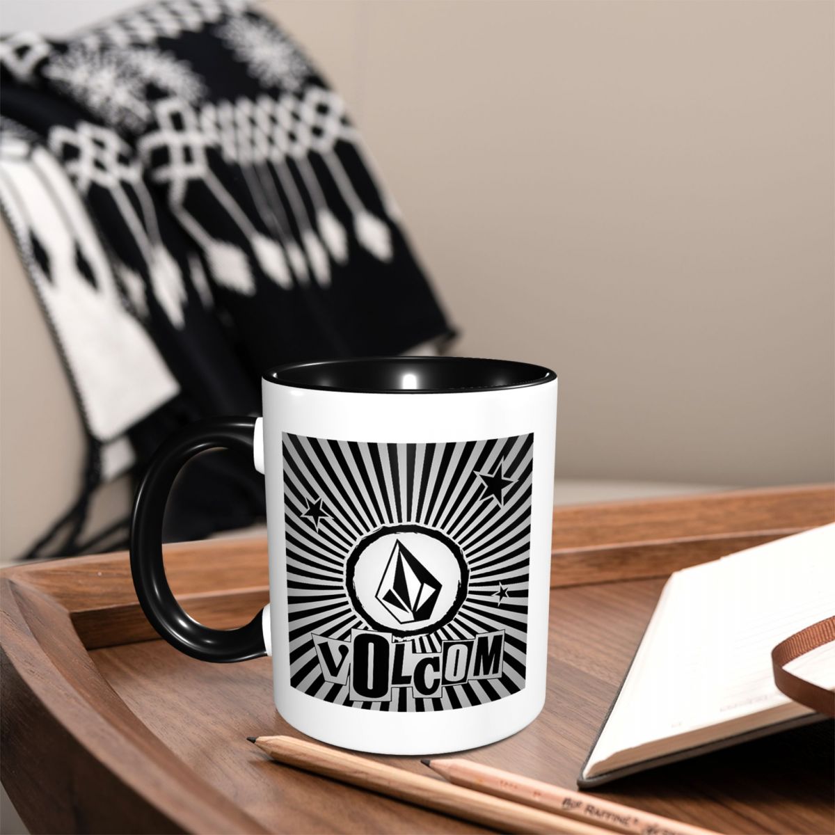 V-Volcom Logo Mug Funny Cerami - Coffee Tea Logo avaliação e preço
